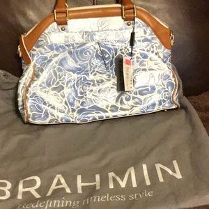 NWT Brahmin Louise Rose Blue Lyon Handbag Purse